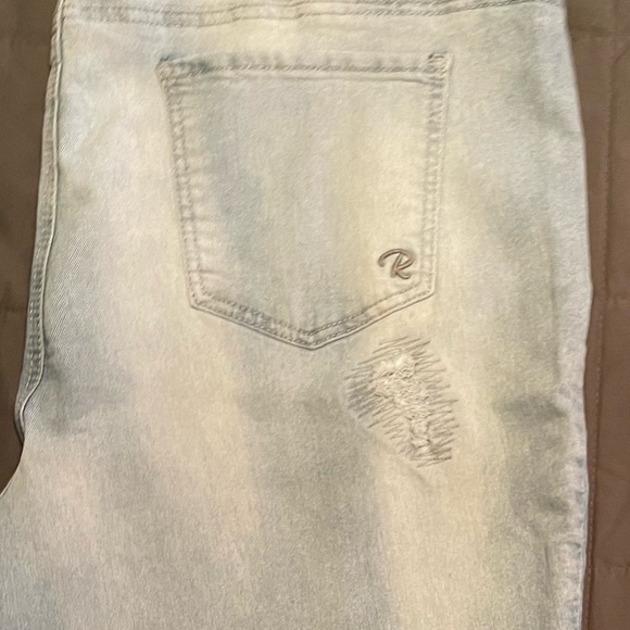 Revolution by Revolt. Ankle Length. Light Blue Denim. Distressed - Picture 3 of 6